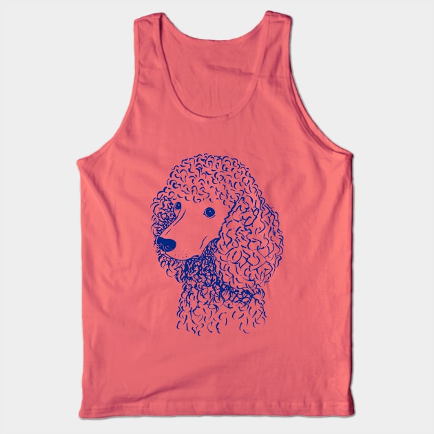 Poodle (Light Blue and Blue) Tank Top by illucalliart